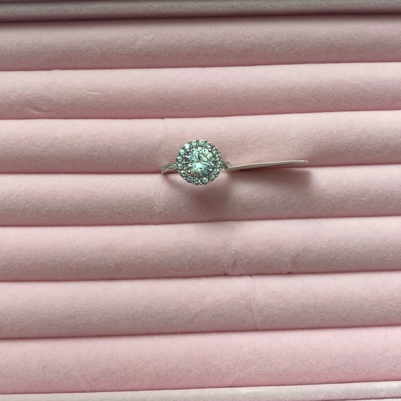 3.2 Ct. t.w. Created White Sapphire and Diamond accent Halo Ring - Picture 6 of 9